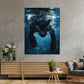 Wandbild Kunstwerk Panther in Bewegung Wildtier Wasser Energie modern