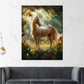 Wandbild Kunstwerk Pferd auf einer Blumenwiese Natur Harmonie Licht