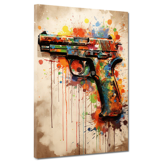 Pistol Art Pop Art abstrakt Wandbild Kunstwerk