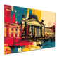 Pop Art Berlin Reichstag Gebäude Farbe Wandbild Kunstwerk