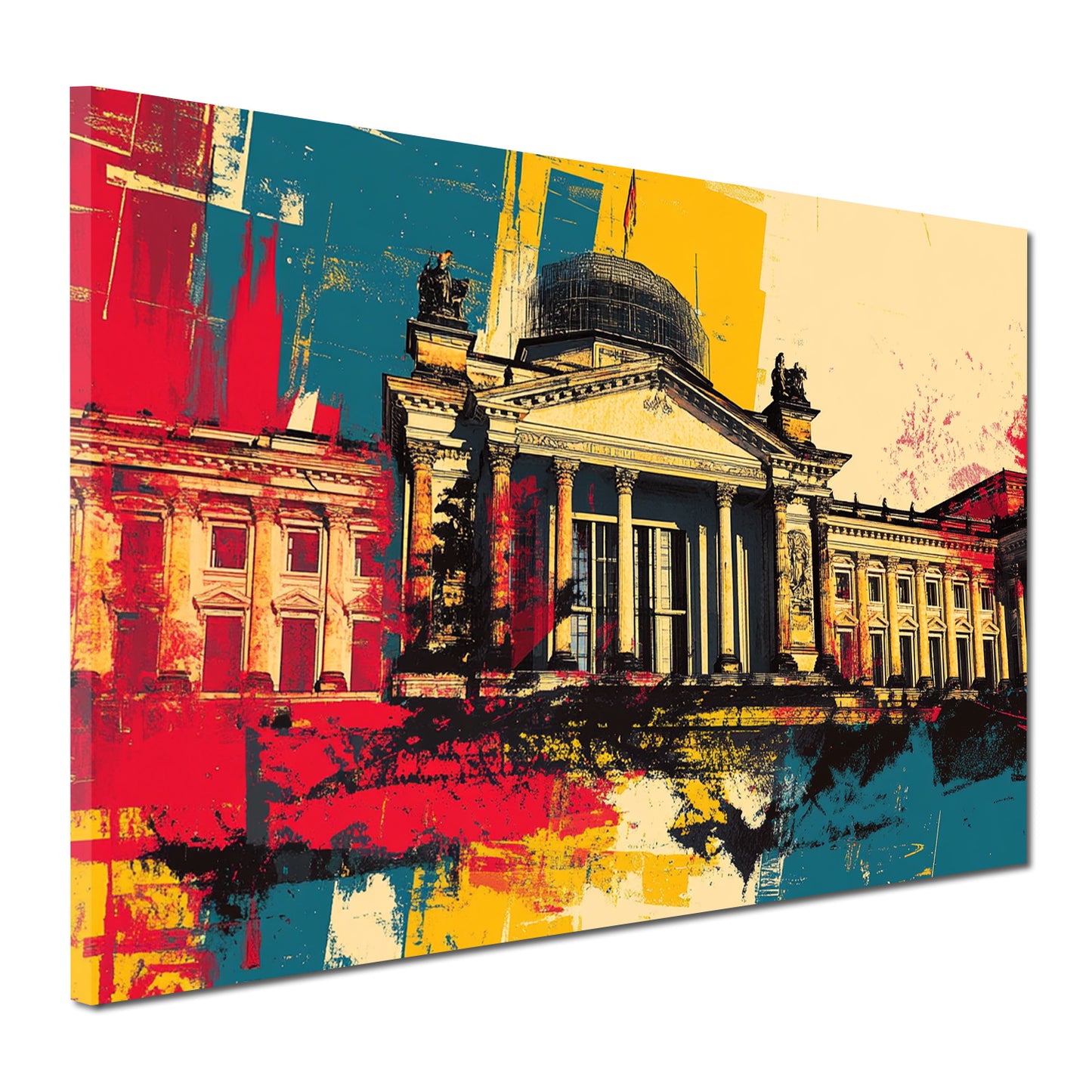 Pop Art Berlin Reichstag Gebäude Farbe Wandbild Kunstwerk