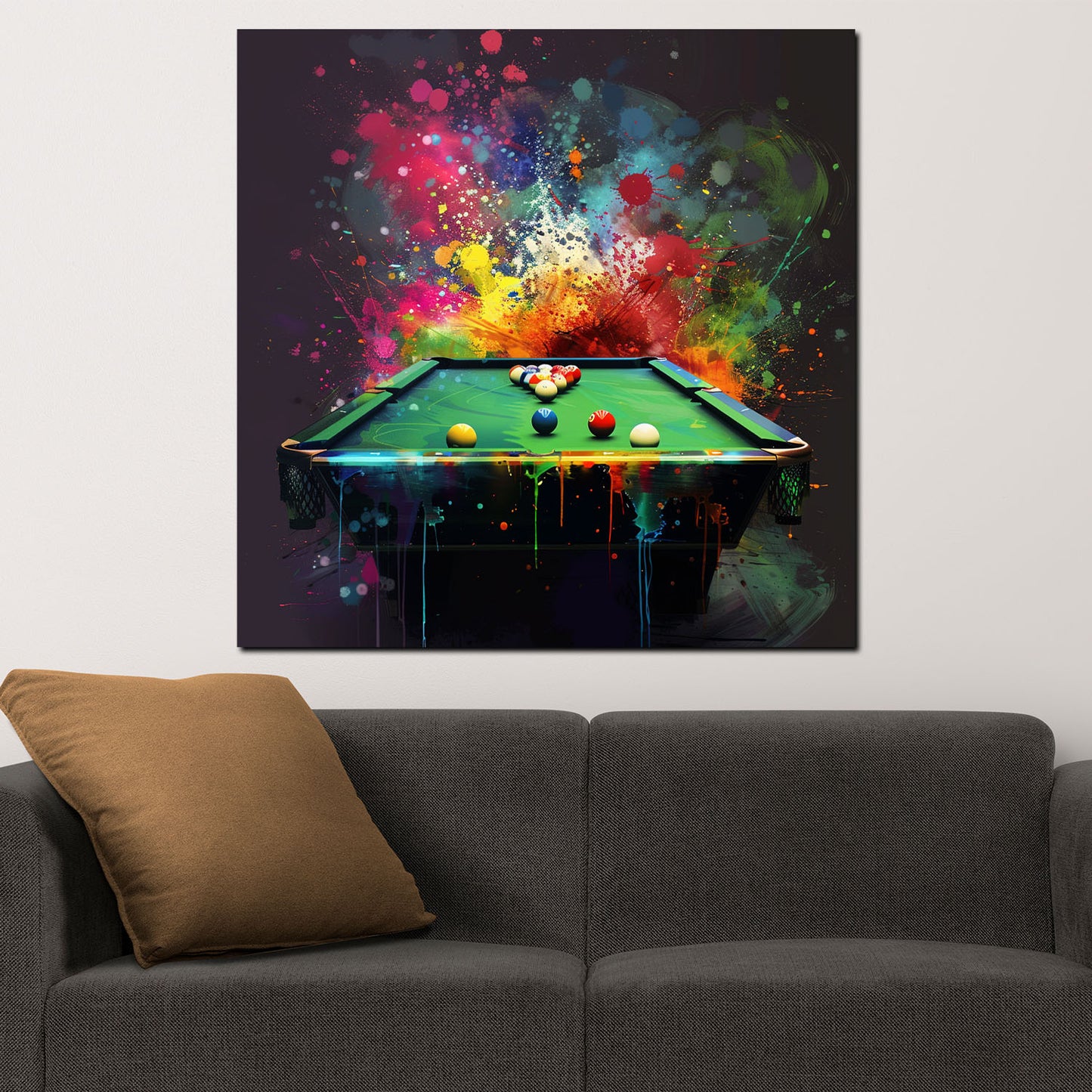 Pop Art Billard in lebendigen Farben Wandbild Kunstwerk