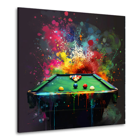 Wandbild Kunstwerk Pop Art Billard in lebendigen Farben