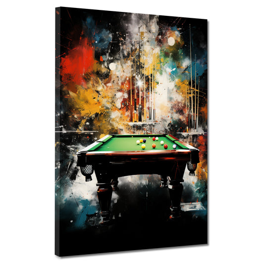 Pop Art Billardtisch Colour Splash Wandbild Kunstwerk