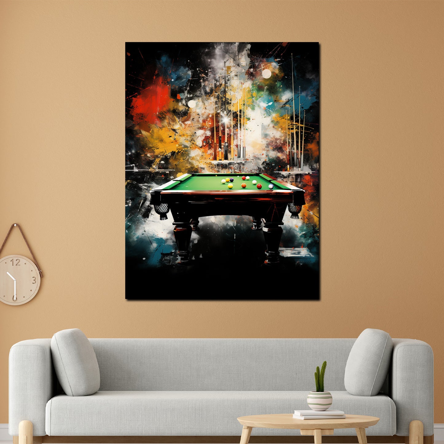 Pop Art Billardtisch Colour Splash Wandbild Kunstwerk
