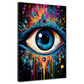 Wandbild Kunstwerk Pop Art Blaues Auge