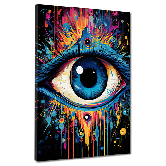 Wandbild Kunstwerk Pop Art Blaues Auge