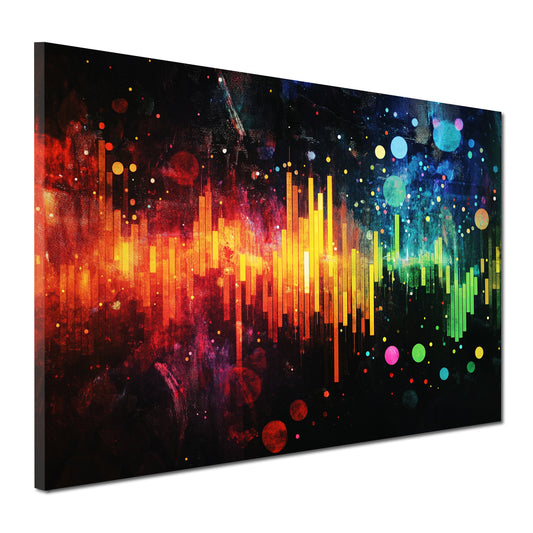 Wandbild Kunstwerk Pop Art Börsenlinien Finanzmarkt bunt
