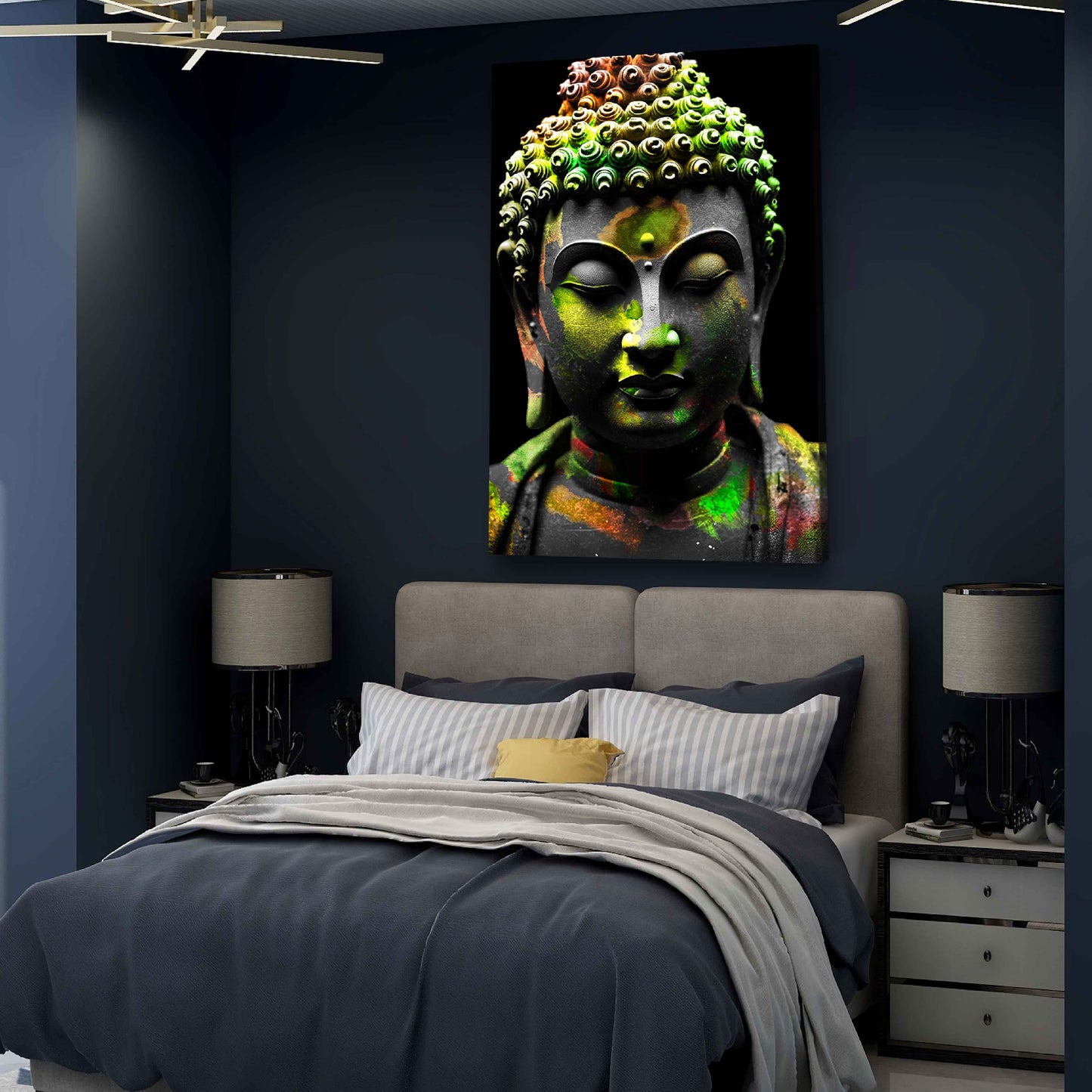 Pop Art Buddha Ruhe Energie Spiritualität Wandbild Kunstwerk