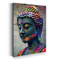 Pop Art Buddha stille Kraft Lebensfreude farbenfroh Wandbild Kunstwerk