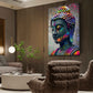 Pop Art Buddha stille Kraft Lebensfreude farbenfroh Wandbild Kunstwerk