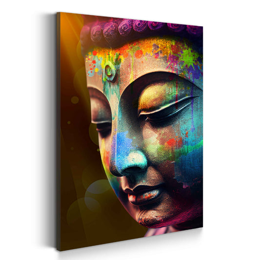 Wandbild Kunstwerk Pop Art Buddhagesicht Harmonie