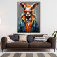 Pop Art Cooler Hase mit Sonnenbrille Painting Style Wandbild Kunstwerk