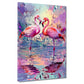 Wandbild Kunstwerk Pop Art Flamingo Paar farbenfroh Spiegelung Romantik modern