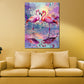 Wandbild Kunstwerk Pop Art Flamingo Paar farbenfroh Spiegelung Romantik modern