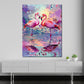 Wandbild Kunstwerk Pop Art Flamingo Paar farbenfroh Spiegelung Romantik modern