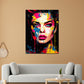 Wandbild Kunstwerk Pop Art Frau Colour Splash