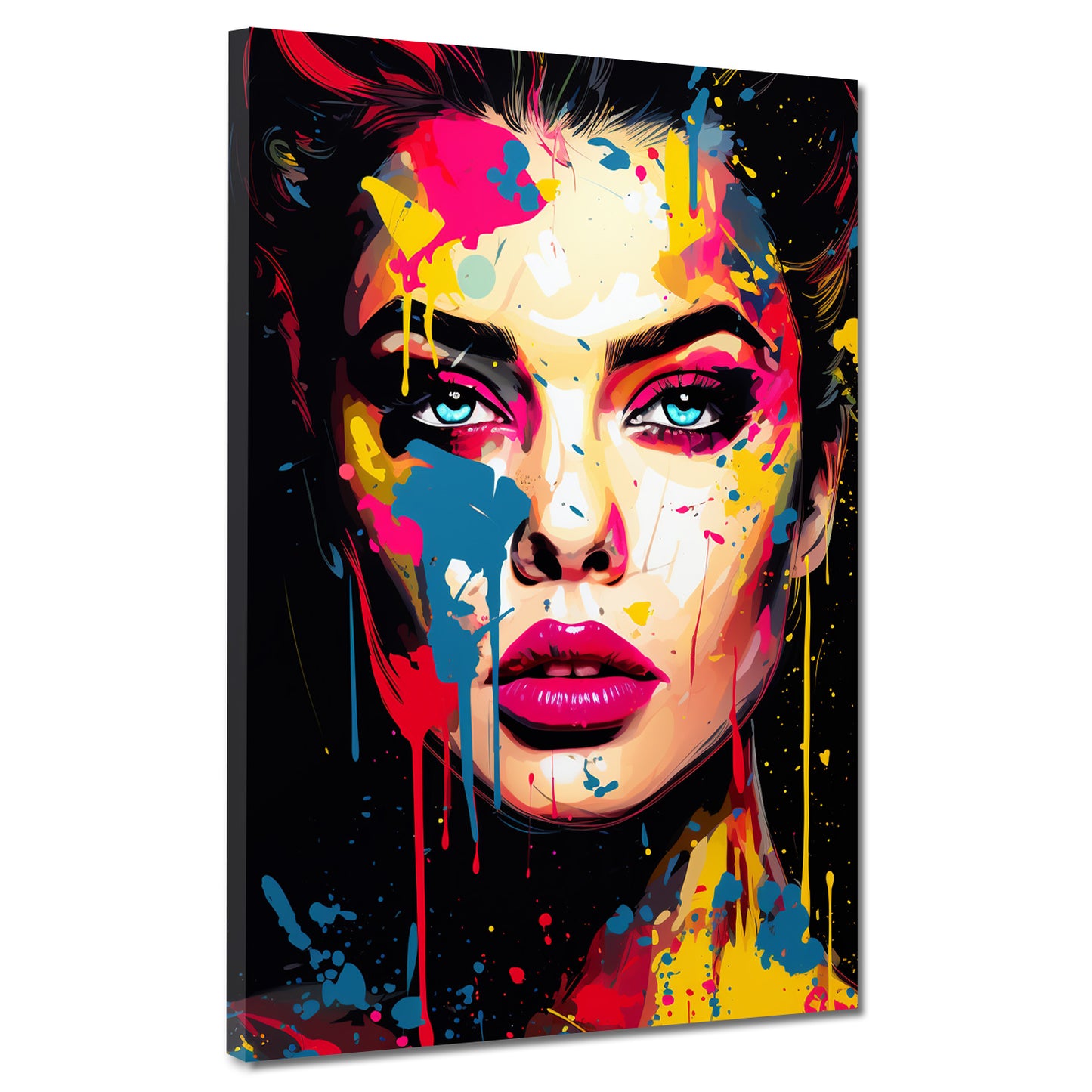 Wandbild Kunstwerk Pop Art Frau Colour Splash