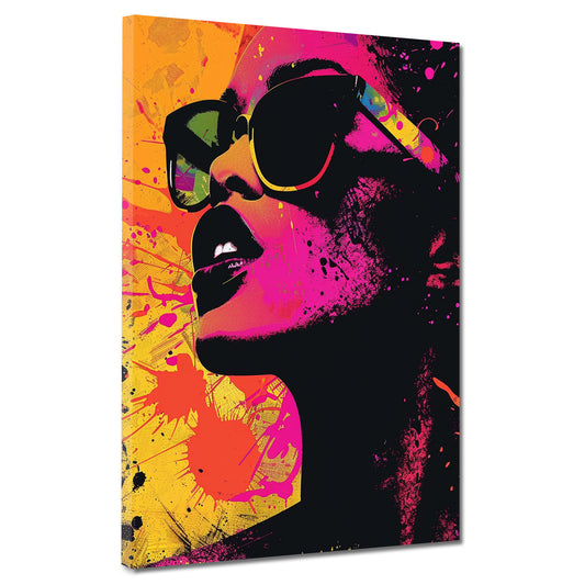 Wandbild Kunstwerk Pop Art Frau Gesicht Farben Stil Ausdruck modern
