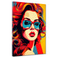 Wandbild Kunstwerk Pop Art Frau mit Sonnenbrille