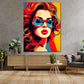 Wandbild Kunstwerk Pop Art Frau mit Sonnenbrille