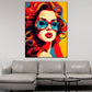 Wandbild Kunstwerk Pop Art Frau mit Sonnenbrille
