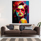Wandbild Kunstwerk Pop Art Frau mit roter Sonnenbrille
