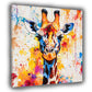 Wandbild Kunstwerk Pop Art Giraffe farbenfroh lebendig