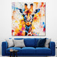 Wandbild Kunstwerk Pop Art Giraffe farbenfroh lebendig