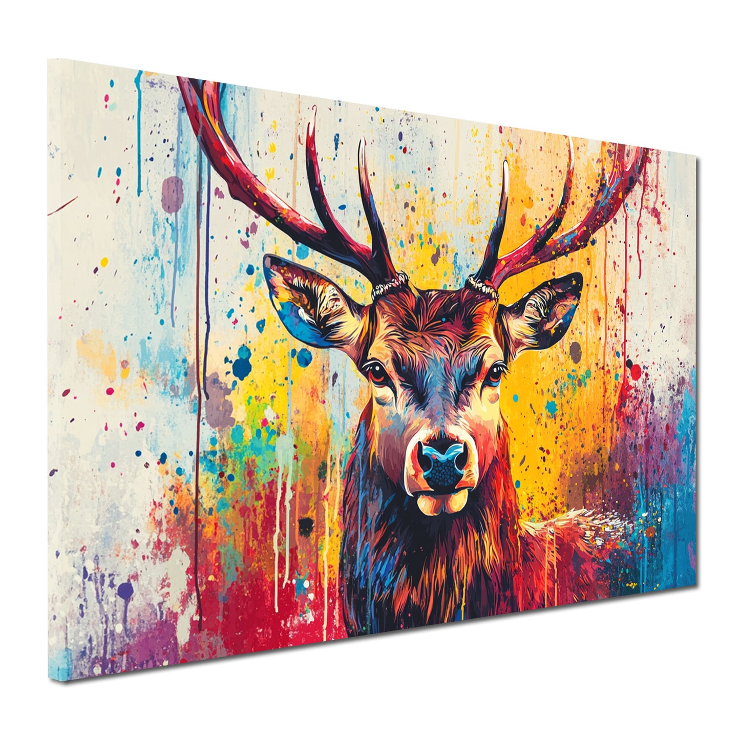 Pop Art Hirsch farbenfroh modern Wandbild Kunstwerk