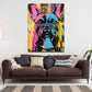 Pop Art Hund Coolness Farbakzent Wandbild Kunstwerk