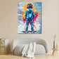 Wandbild Kunstwerk Pop Art Kind mit Kopfhörern farbenfroh
