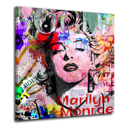 Wandbild Kunstwerk Pop Art Marilyn Porträt Luxus Farbe Street Art modern