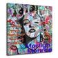 Wandbild Kunstwerk Pop Art Marilyn Spruch Porträt Farbe Street Art modern