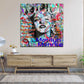 Wandbild Kunstwerk Pop Art Marilyn Spruch Porträt Farbe Street Art modern