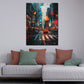 Wandbild Kunstwerk Pop Art New York City Regen Skyline Stimmung