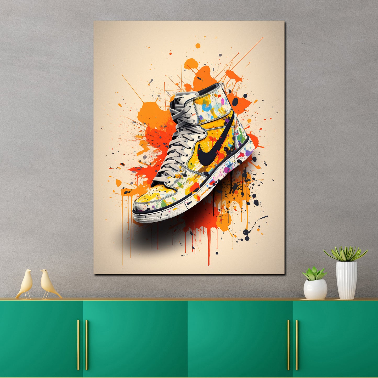 Wandbild Kunstwerk Pop Art Schuh Colour Splash, Street Art