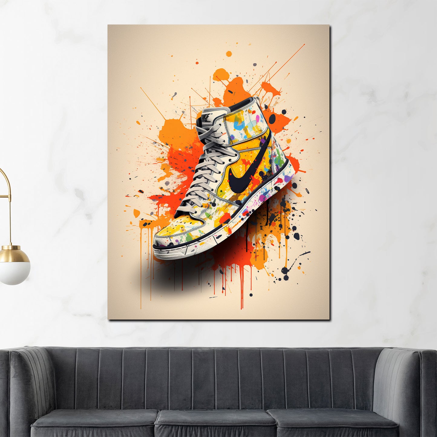 Wandbild Kunstwerk Pop Art Schuh Colour Splash, Street Art