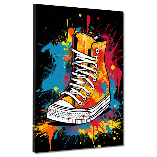 Wandbild Kunstwerk Pop Art Schuhe Colour Splash