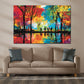 Wandbild Kunstwerk Pop Art Spaziergang Natur Farben Seeufer Herbststimmung