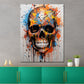 Wandbild Kunstwerk Pop Art Totenkopf Colour Splash