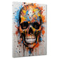 Wandbild Kunstwerk Pop Art Totenkopf Colour Splash
