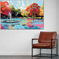 Wandbild Kunstwerk Abstract Art Wasser Brunnen Natur Menschen Farbenspiel Landschaft