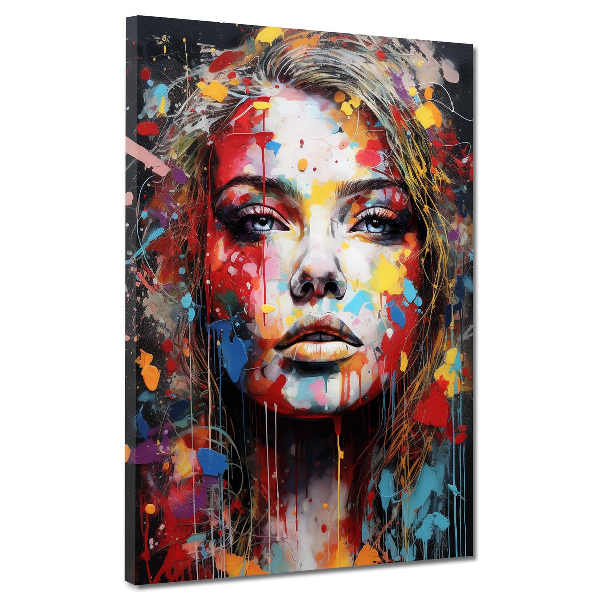 Pop Art modern Splash Girl Colour Style Wandbild Kunstwerk