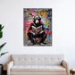 Wandbild Kunstwerk Pop Art sitzender Affe mit Zeitung