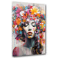 Pop Art wunderschöne Frau Flower Style Wandbild Kunstwerk
