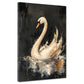 Wandbild Kunstwerk Schwan Pinselstrich Bewegung Anmut Wasser modern