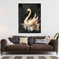 Wandbild Kunstwerk Schwan Pinselstrich Bewegung Anmut Wasser modern