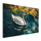 Wandbild Kunstwerk Schwan Wasser Blau Gold Lichtspiel Eleganz modern