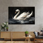 Wandbild Kunstwerk Schwan auf lebendigem Wasser Pinselstrich Eleganz modern